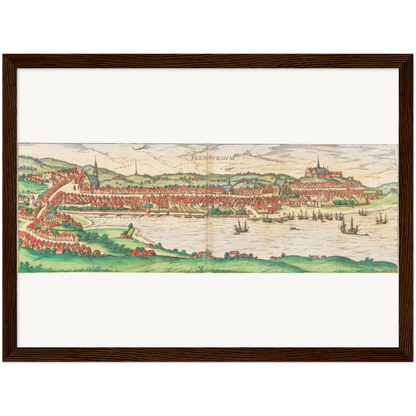 Historische Stadtansicht Flensburg um 1592
