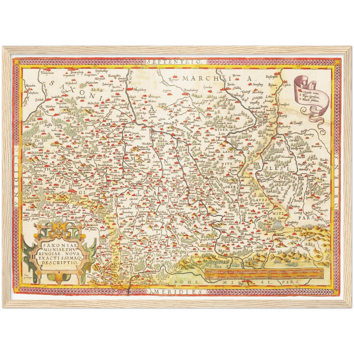 Historische Landkarte Sachsen um 1609