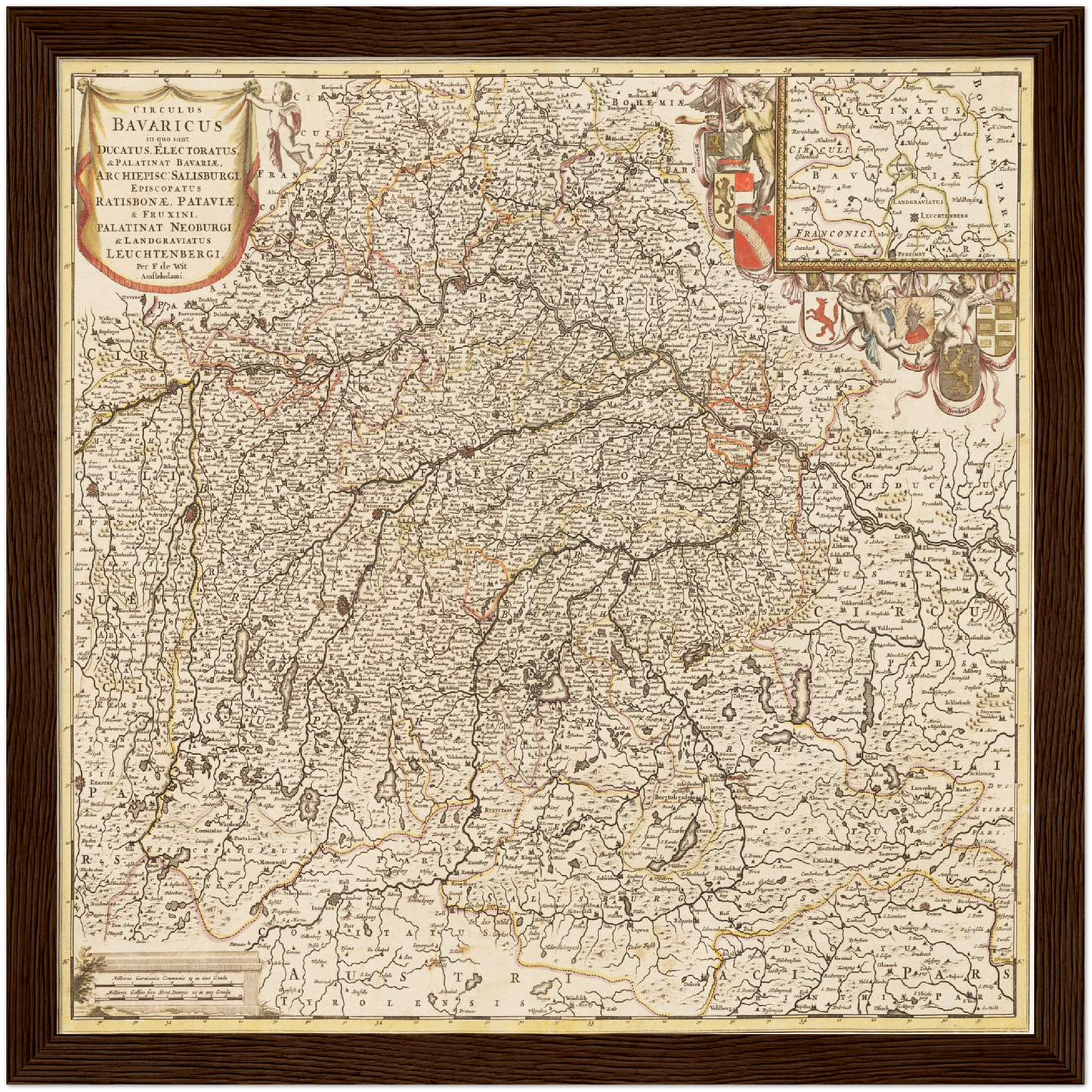 Historische Landkarte Bayern um 1698
