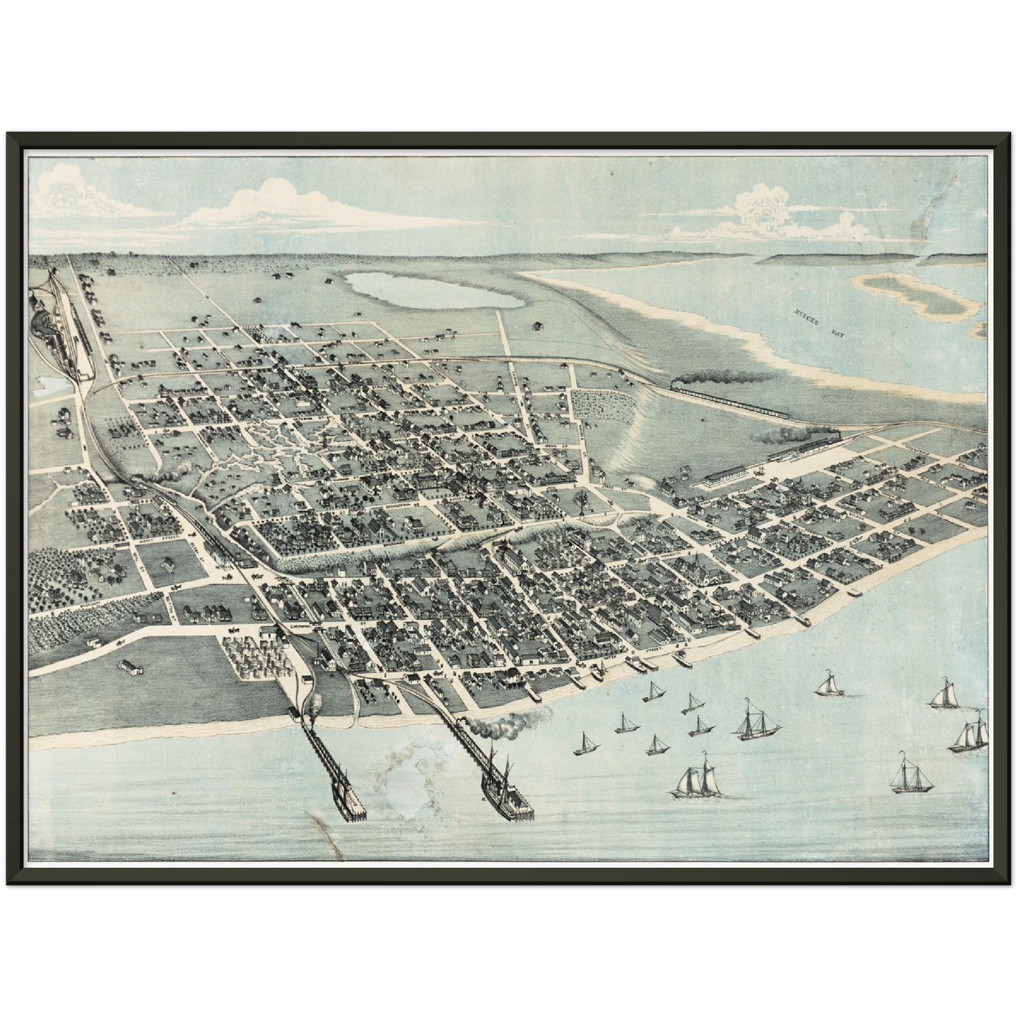 Historical city map  Test product horizontal 3 sizes