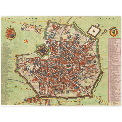 Historical city map  Test product horizontal 3 sizes