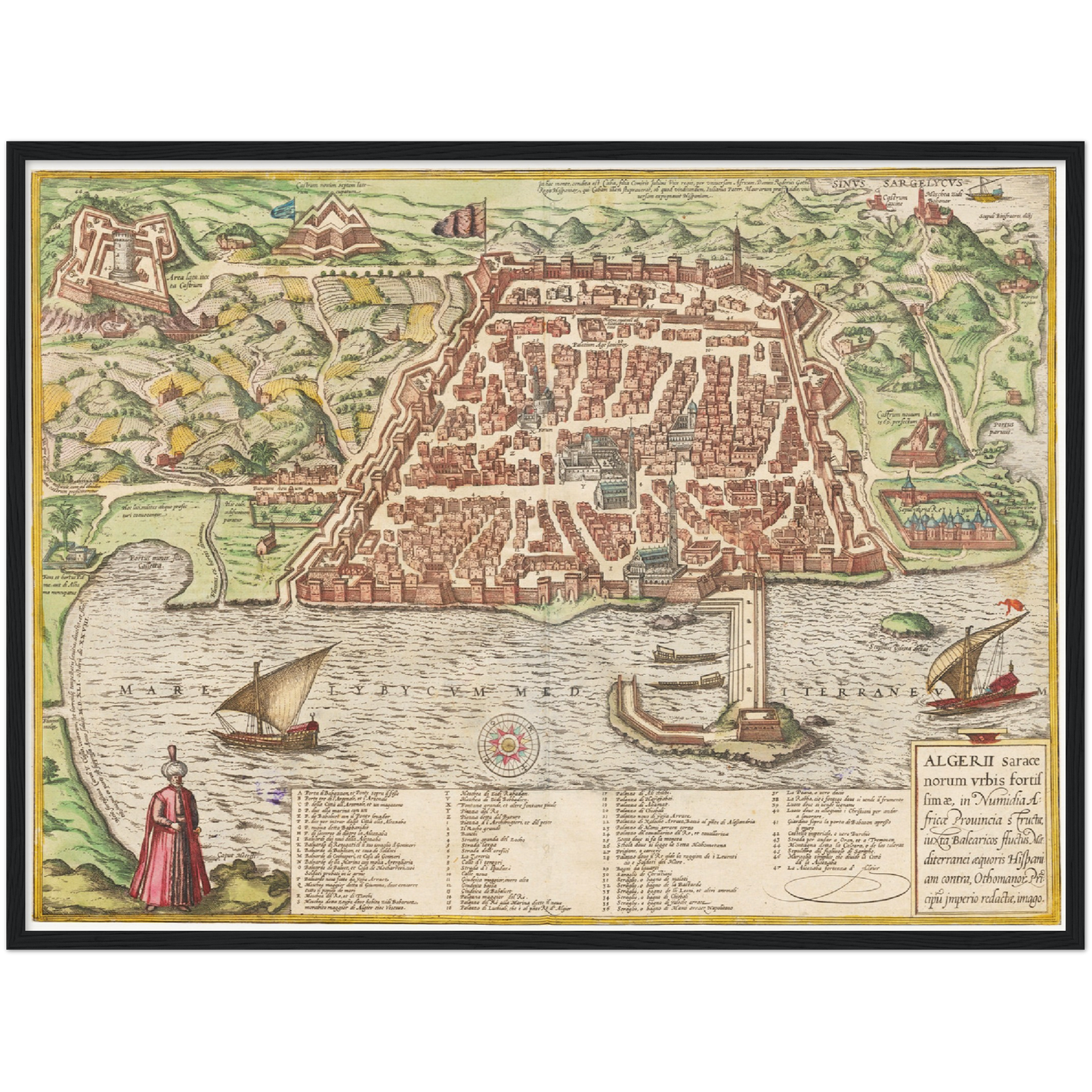 Historischer Stadtplan Algier um 1582