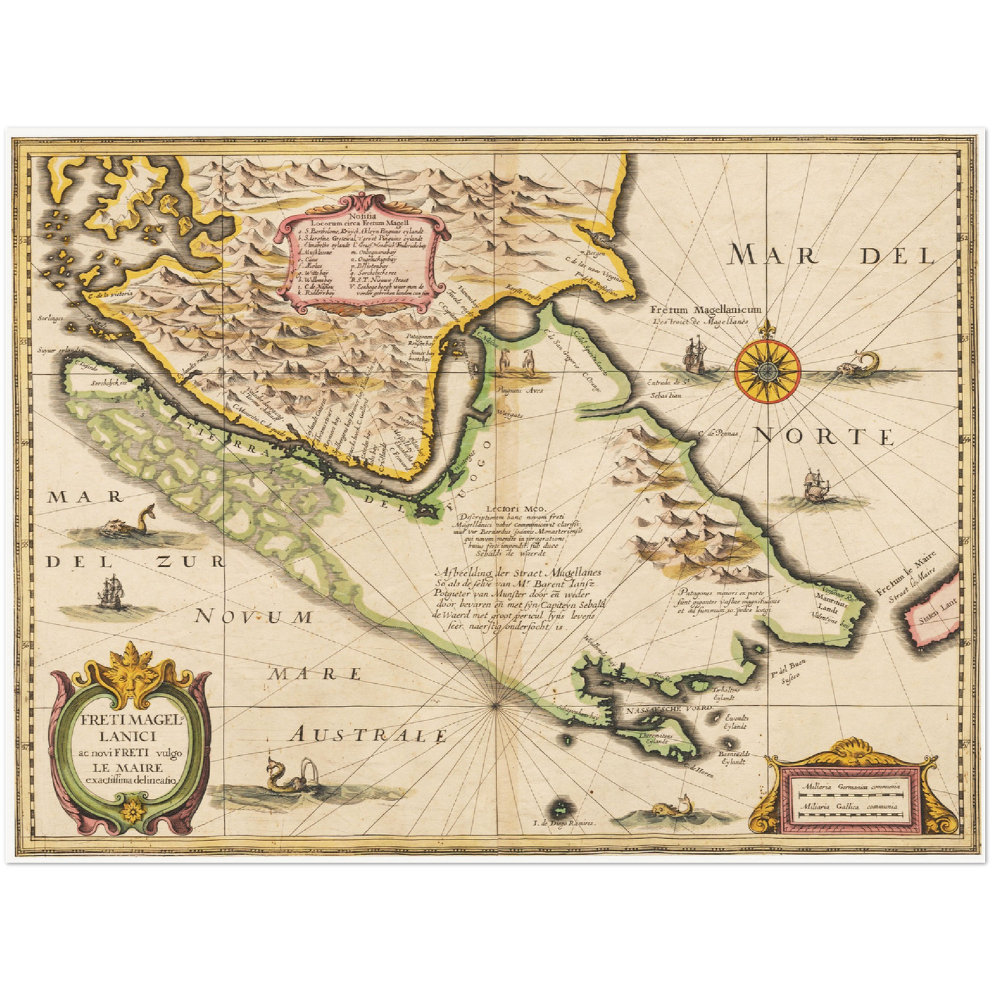 Historische Landkarte Kap Hoorn um 1635