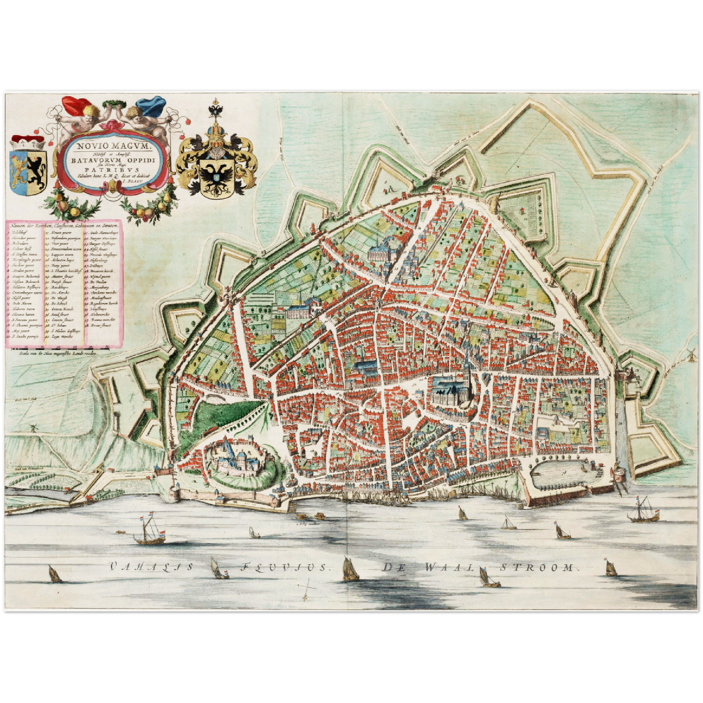 Historischer Stadtplan Nijmegen um 1649