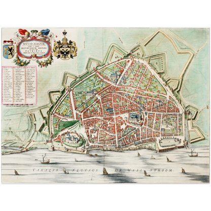 Historischer Stadtplan Nijmegen um 1649