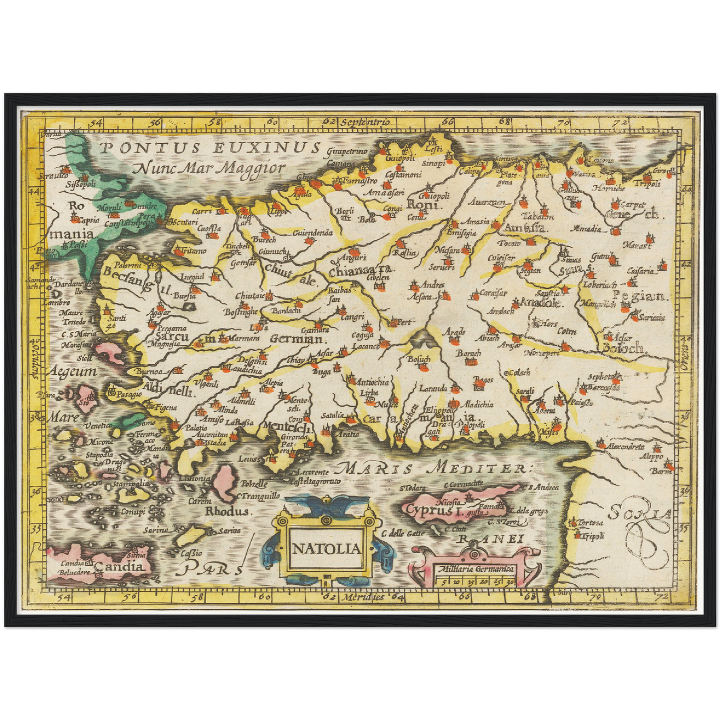 Historische Landkarte Türkei um 1609