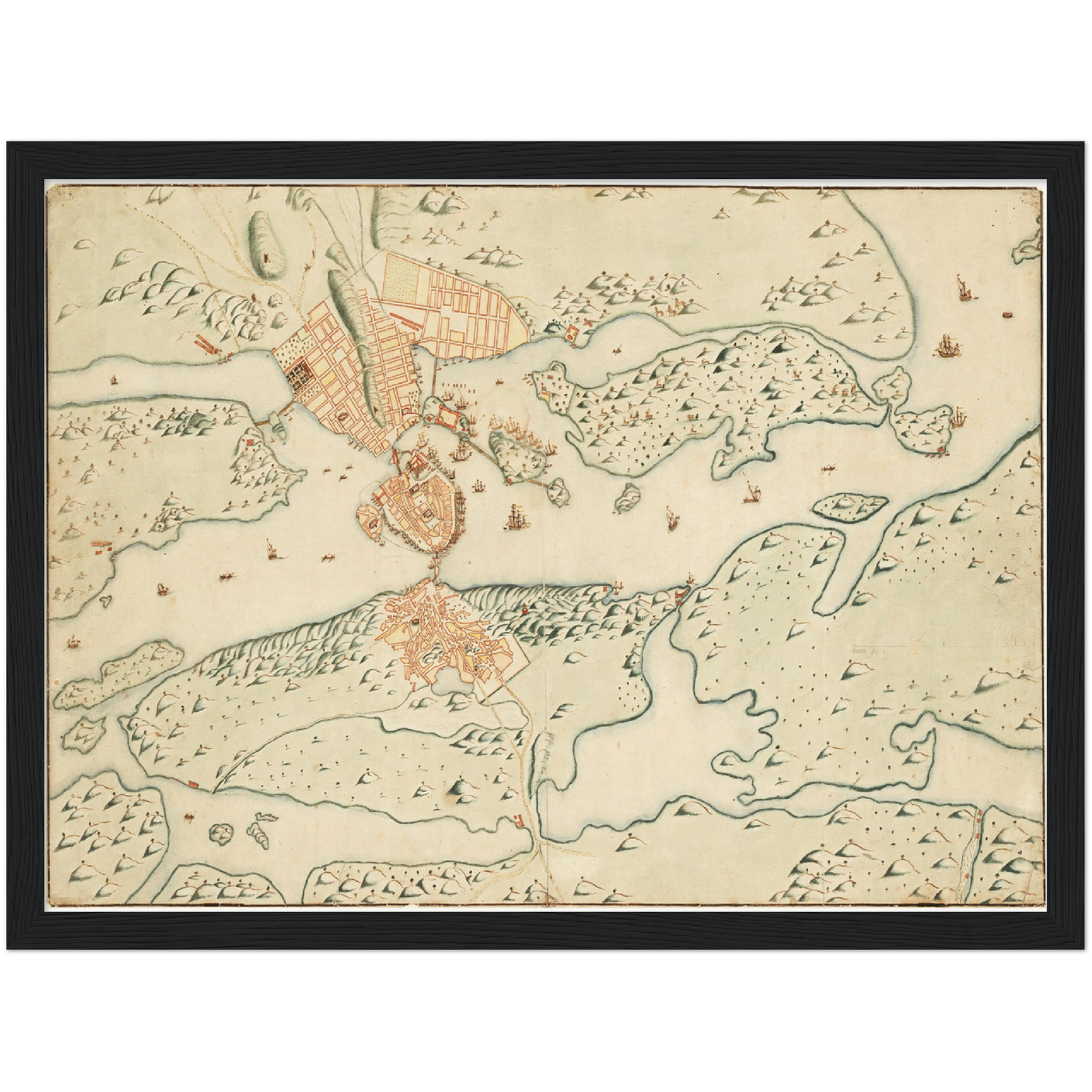 Historical city map  Test product horizontal 3 sizes