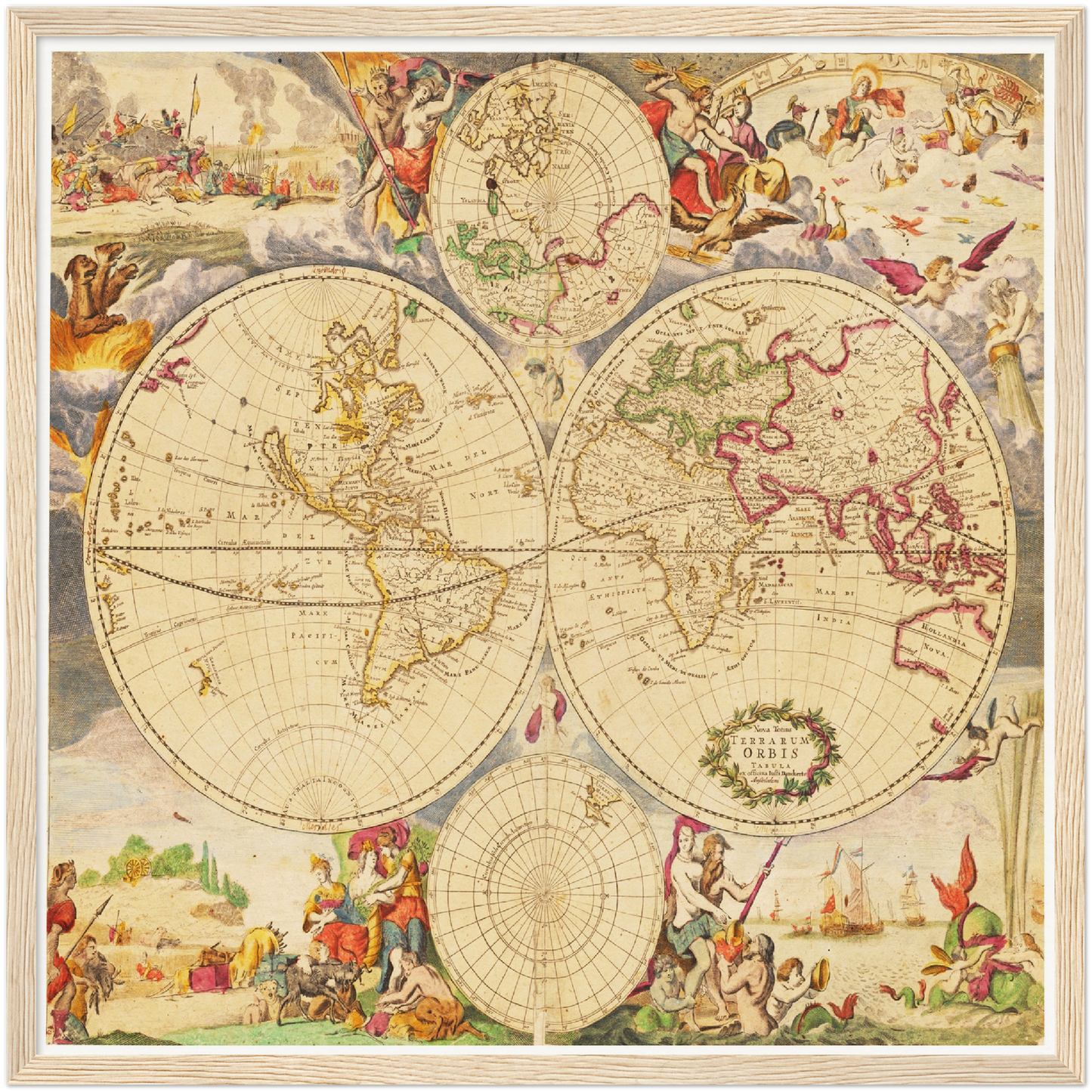 Historische Weltkarte um 1737