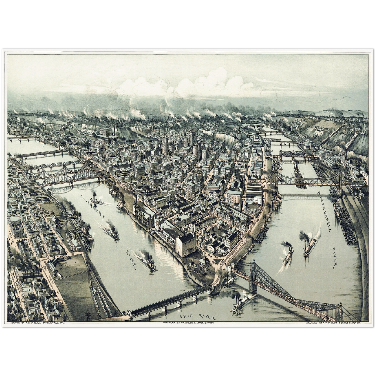 Historische Stadtansicht Pittsburgh um 1902