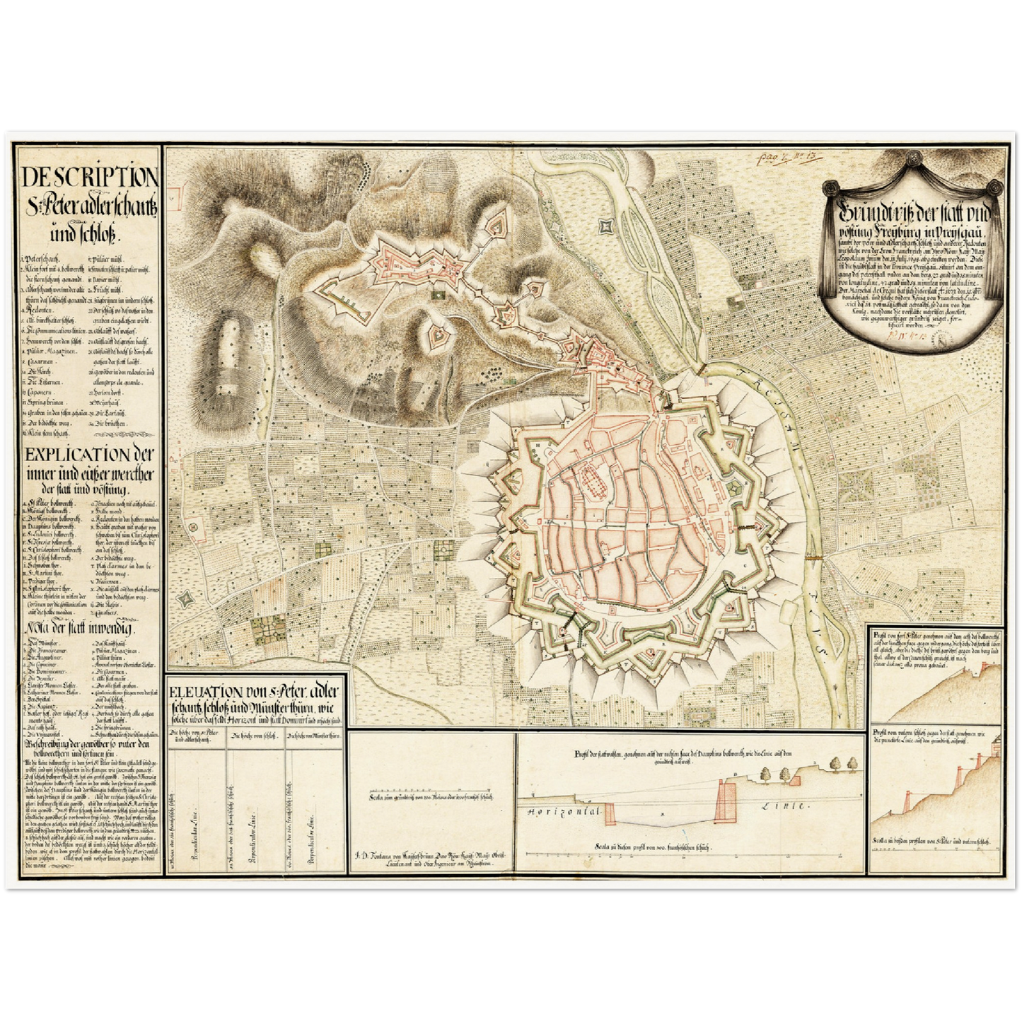 Historical city map  Test product horizontal 3 sizes