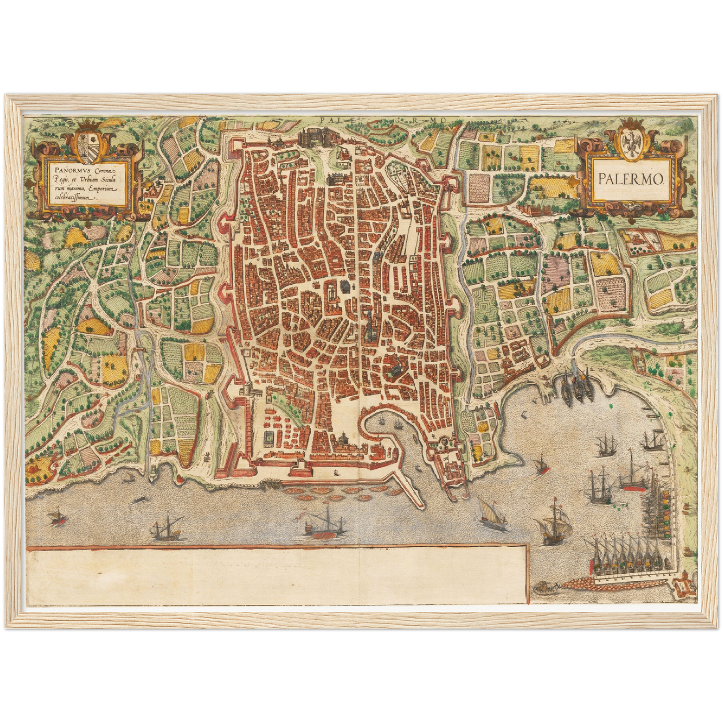Historischer Stadtplan Palermo um 1592