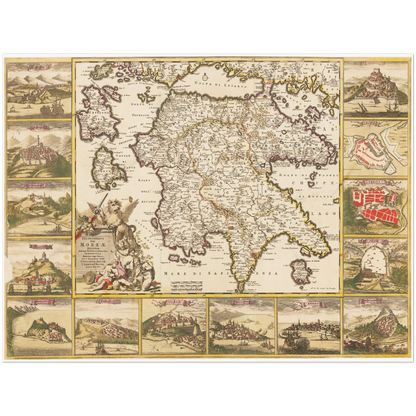 Historical city map  Test product horizontal 3 sizes