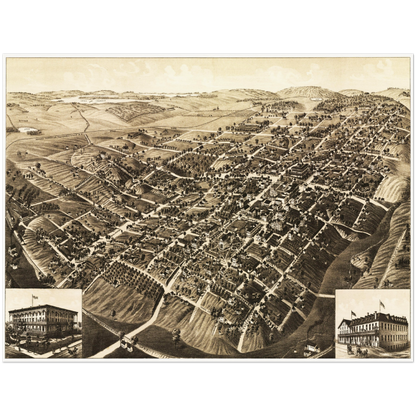 Historical city map  Test product horizontal 3 sizes