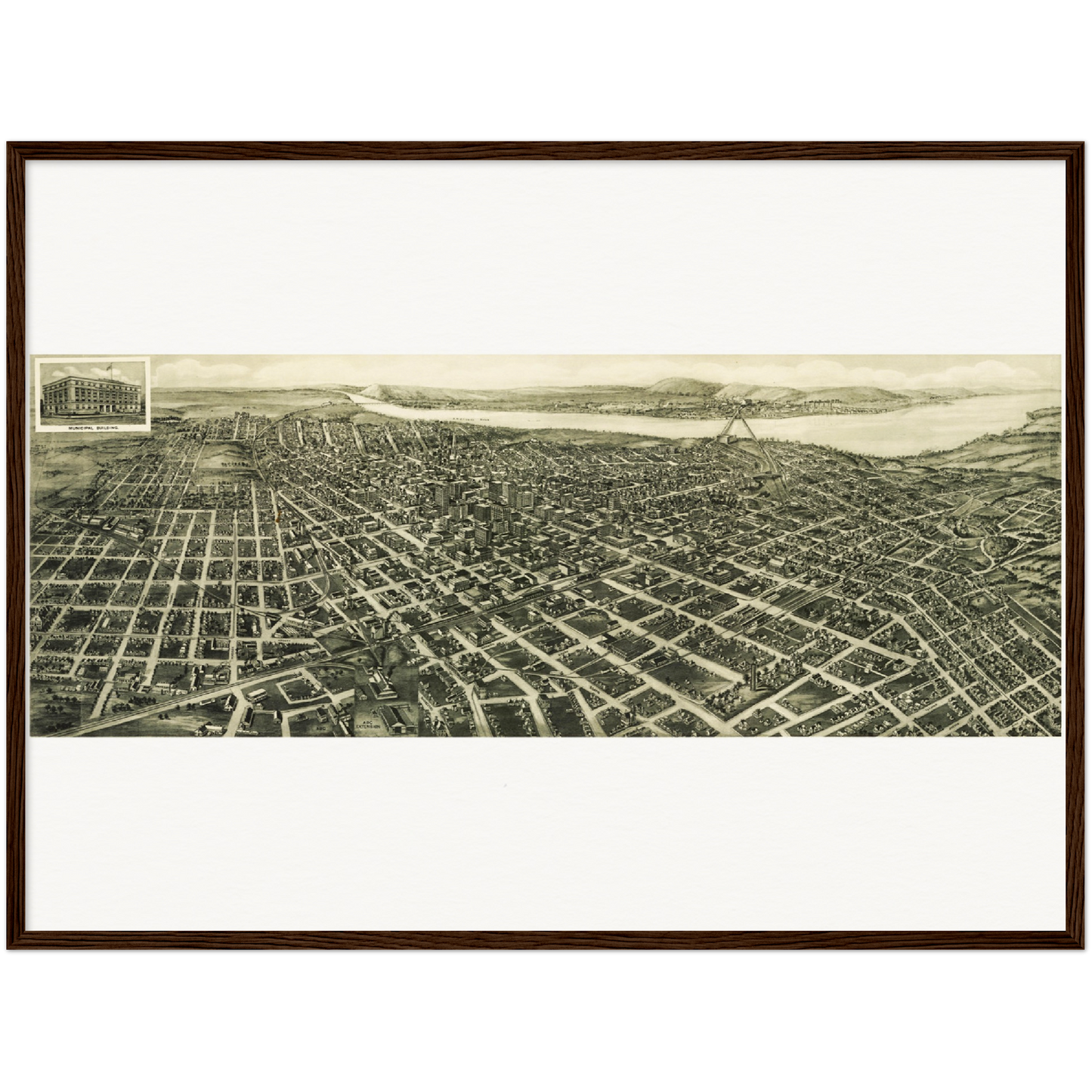 Historical city map  Test product horizontal 3 sizes