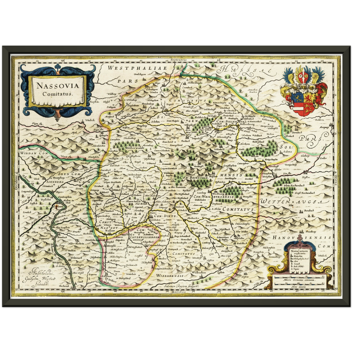 Historische Landkarte Nassau um 1647