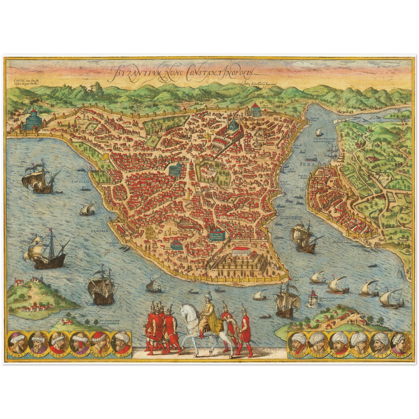 Historical city map  Test product horizontal 3 sizes