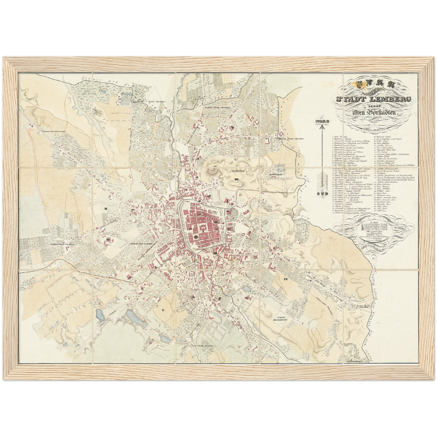 Historical city map  Test product horizontal 3 sizes