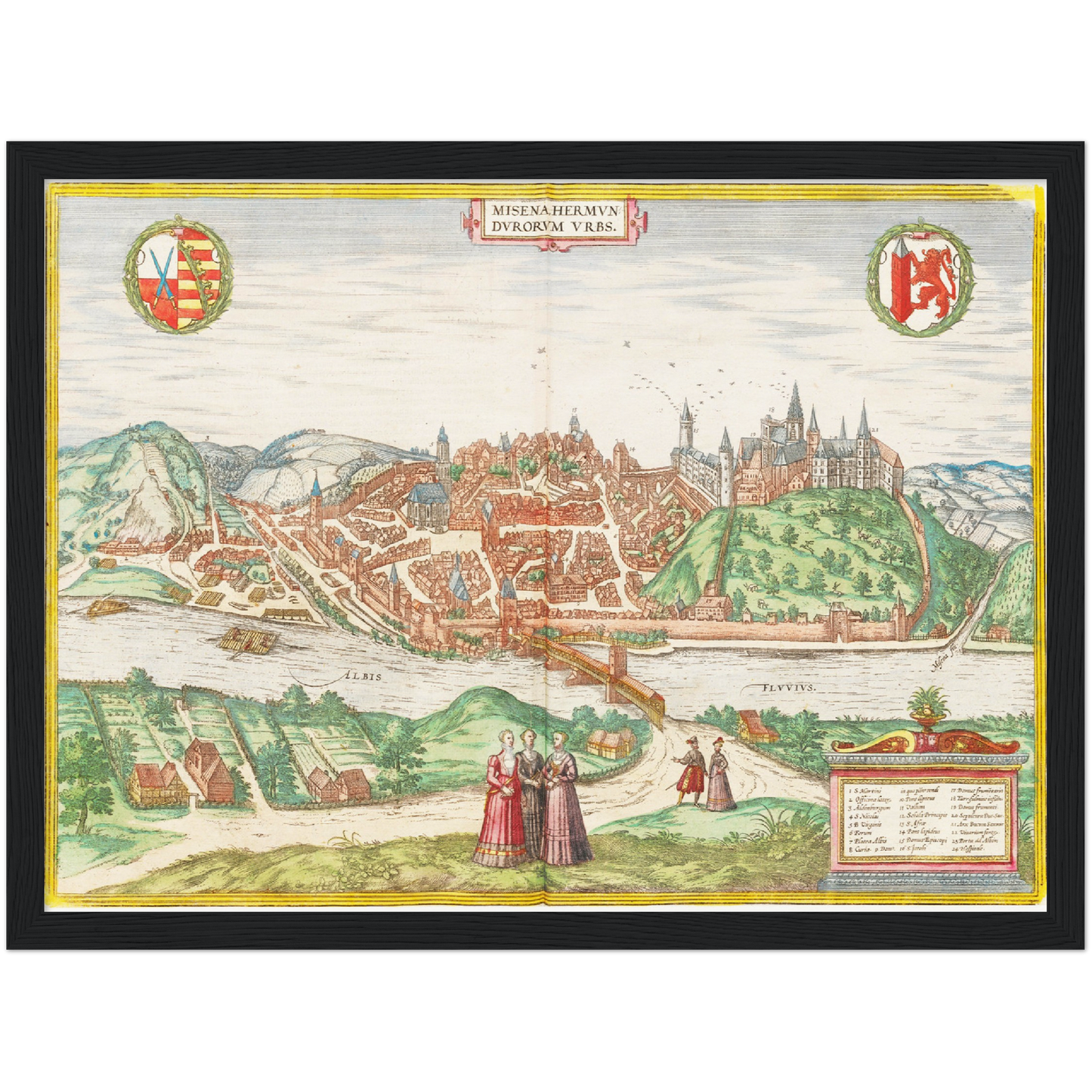 Historische Stadtansicht Meißen um 1575