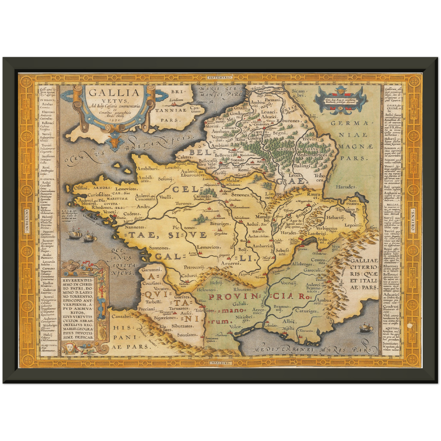 Historische Landkarte Historisches Gallien um 1609