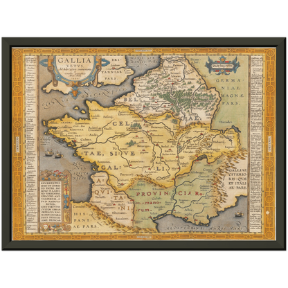 Historische Landkarte Historisches Gallien um 1609