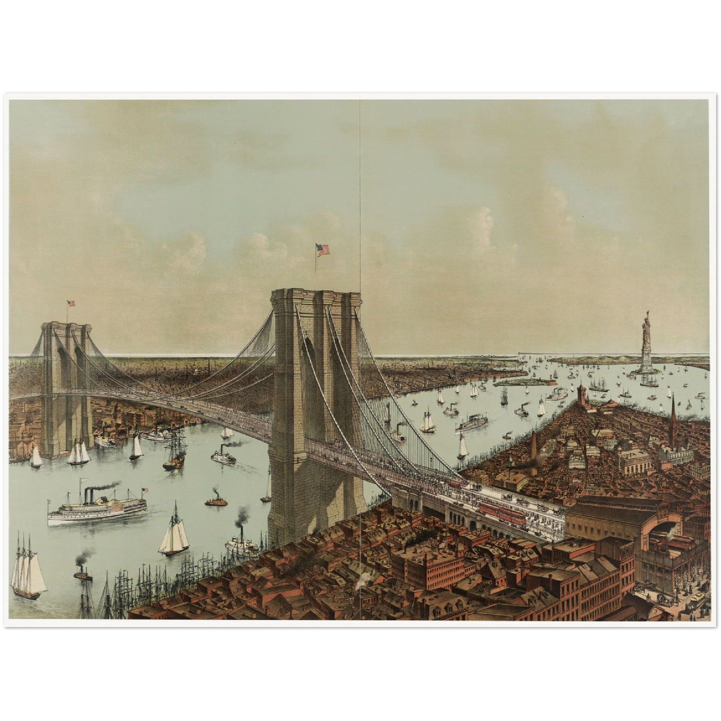 Historische Stadtansicht New York City um 1892