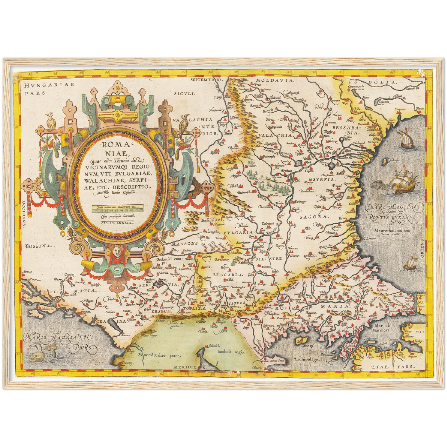 Historical city map  Test product horizontal 3 sizes