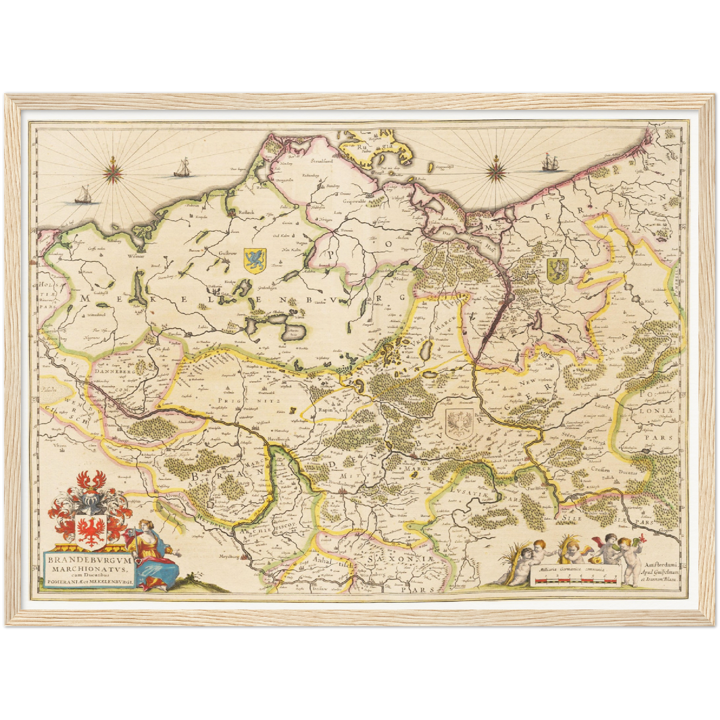 Historische Landkarte Brandenburg um 1635