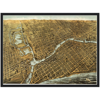 Historical city map  Test product horizontal 3 sizes