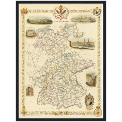 Historische Landkarte Deutschland um 1851