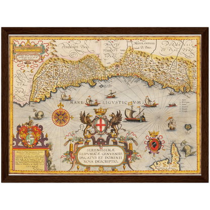 Historische Landkarte Ligurien um 1609