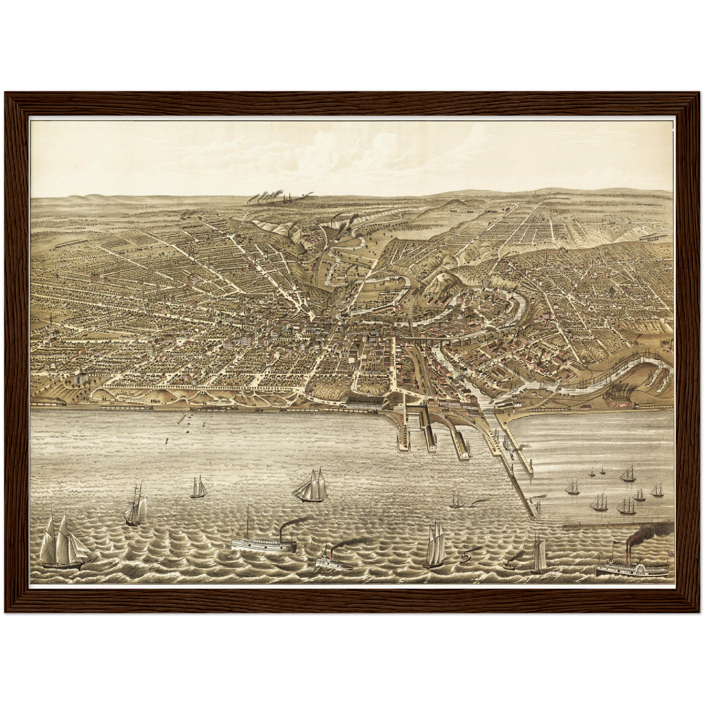 Historical city map  Test product horizontal 3 sizes