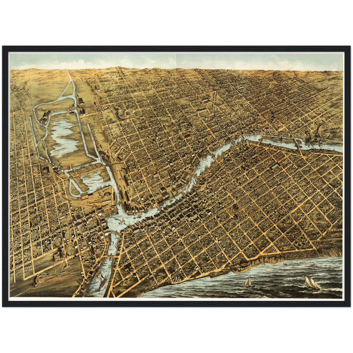 Historical city map  Test product horizontal 3 sizes