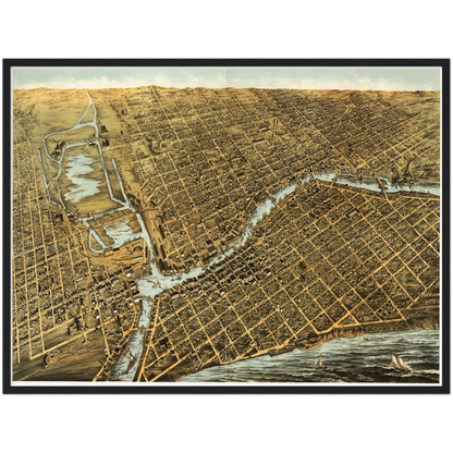 Historical city map  Test product horizontal 3 sizes