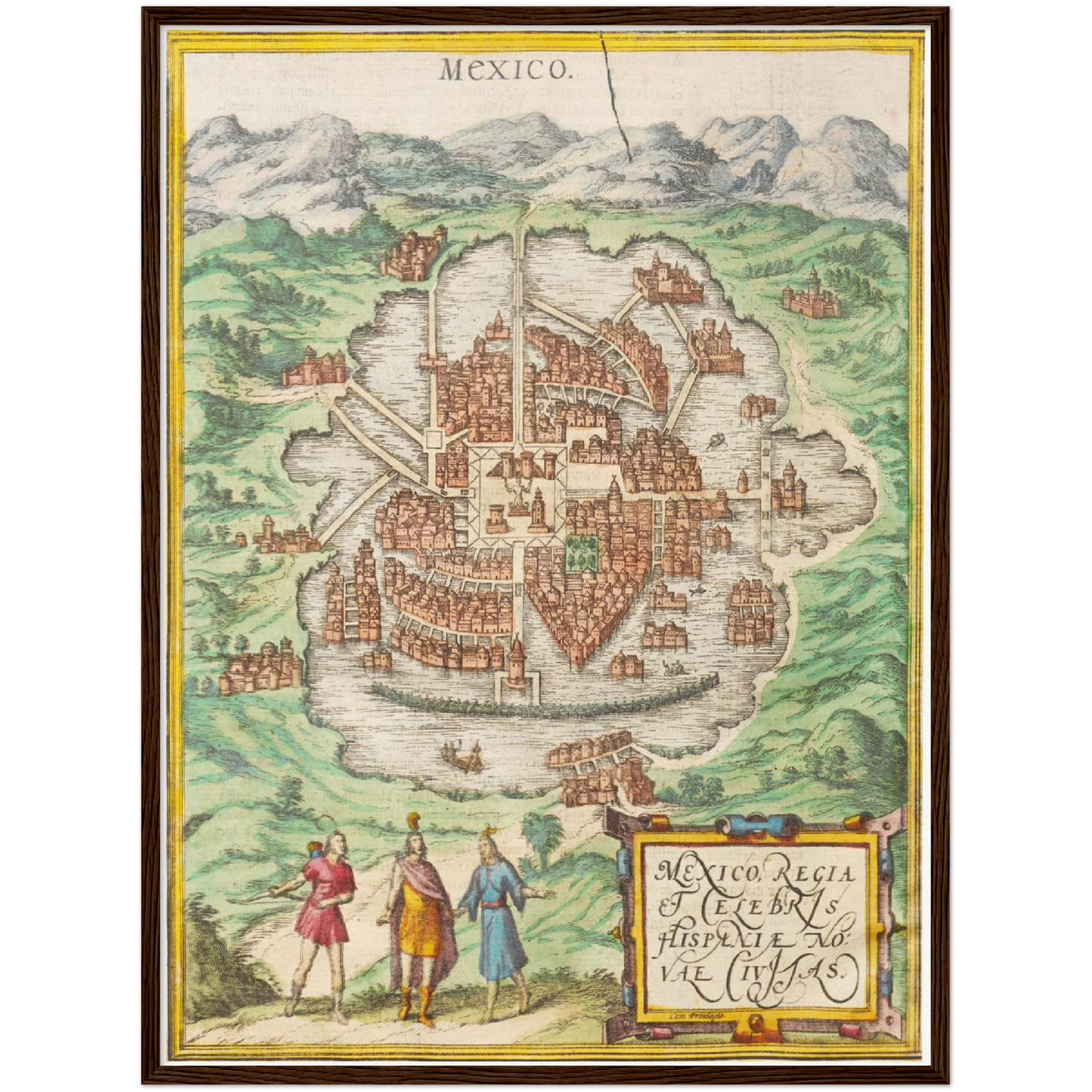 Historischer Stadtplan Mexiko-Stadt um 1570