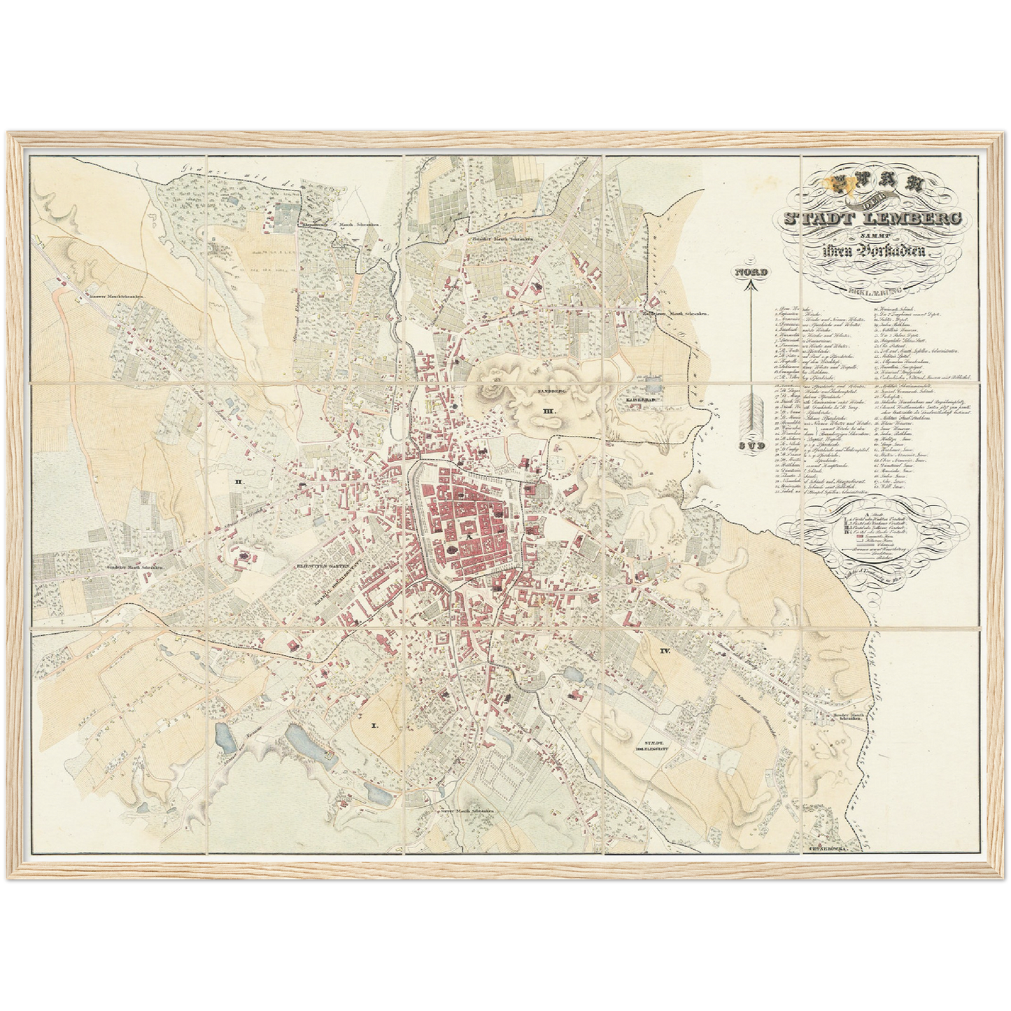 Historical city map  Test product horizontal 3 sizes