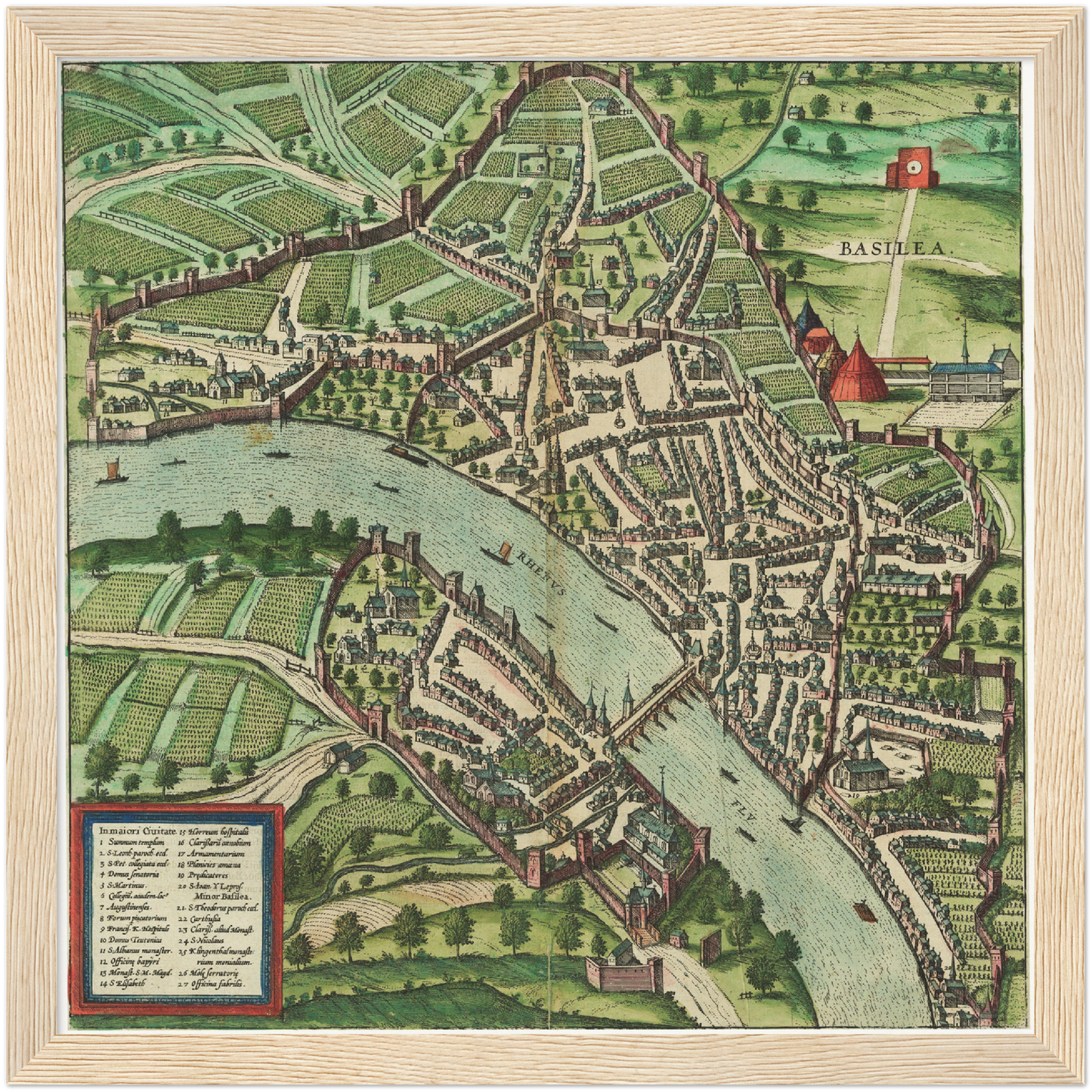Historischer Stadtplan Basel um 1600