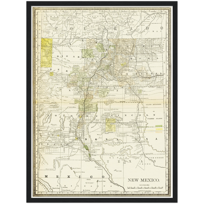 Historische Landkarte New Mexico um 1882