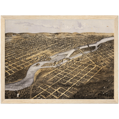 Historical city map  Test product horizontal 3 sizes