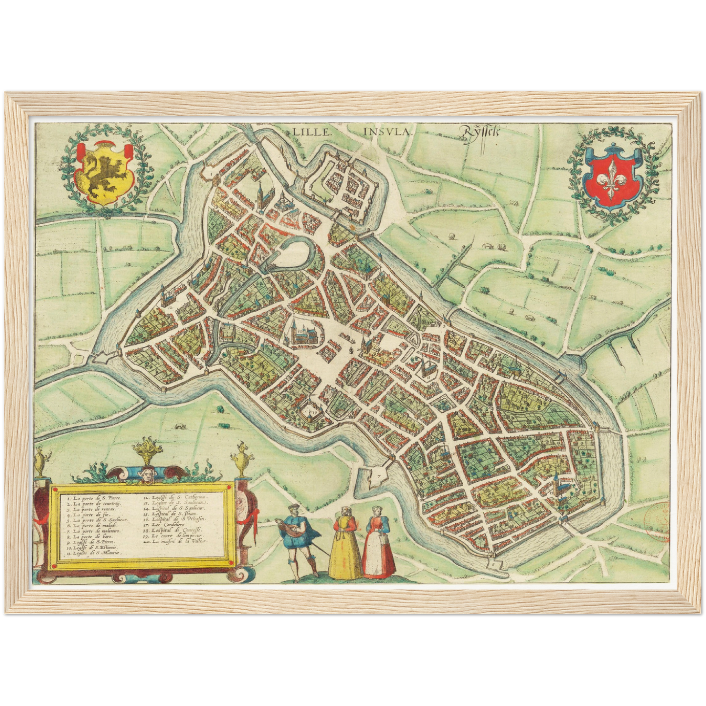 Historischer Stadtplan Lille um 1580