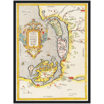 Historische Landkarte Rügen & Usedom um 1609