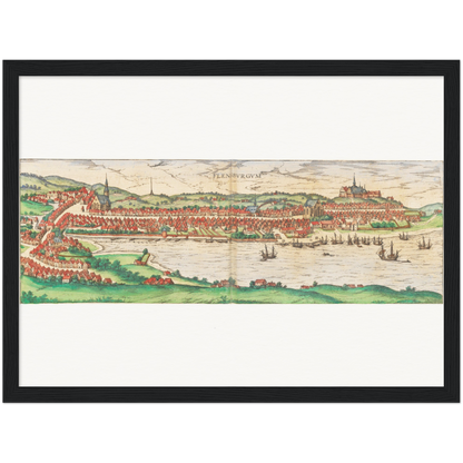 Historische Stadtansicht Flensburg um 1592