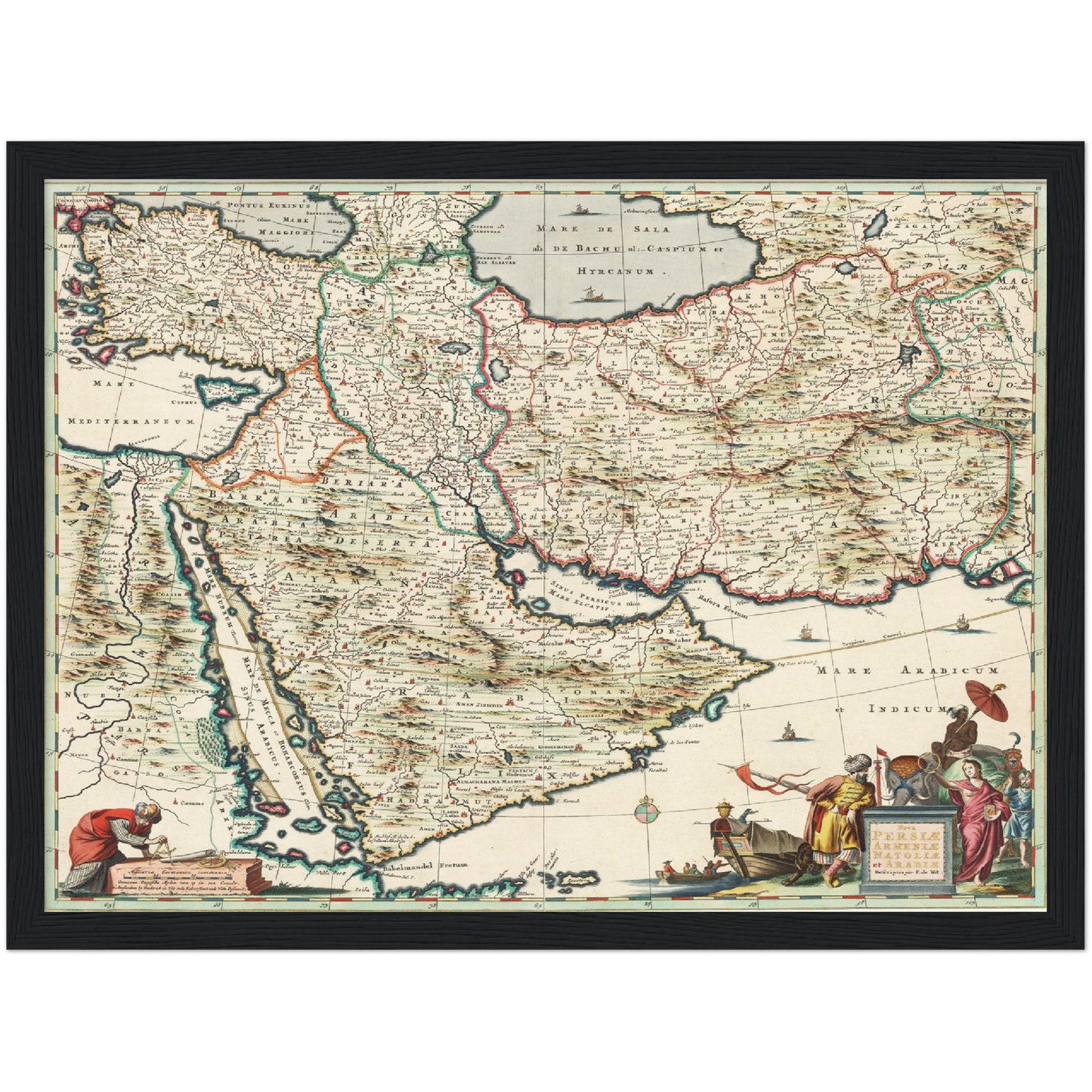 Historische Landkarte Arabien & Persien um 1680
