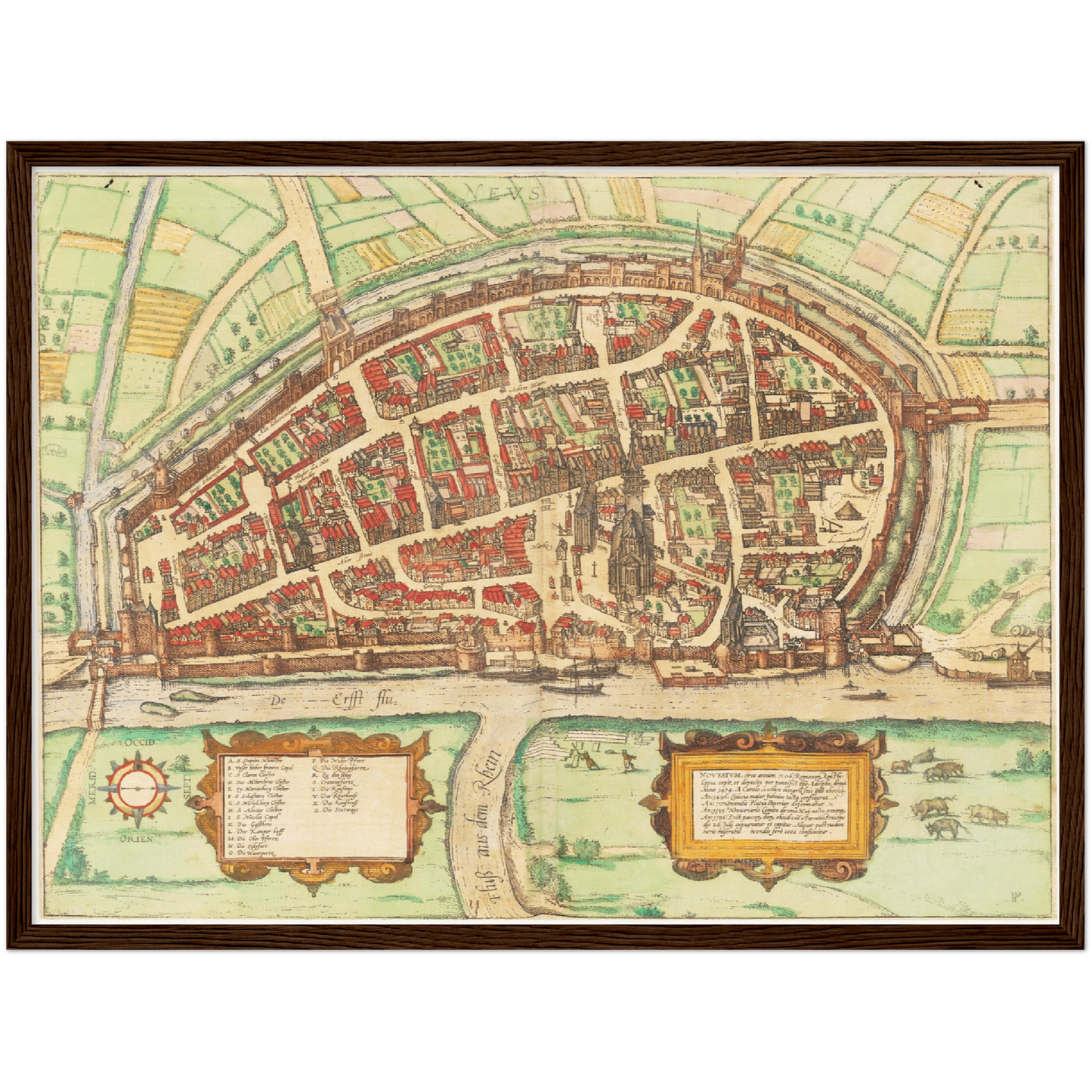 Historischer Stadtplan Neuss um 1592