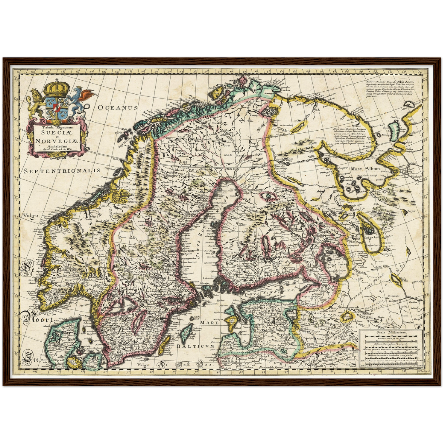 Historische Landkarte Skandinavien um 1680