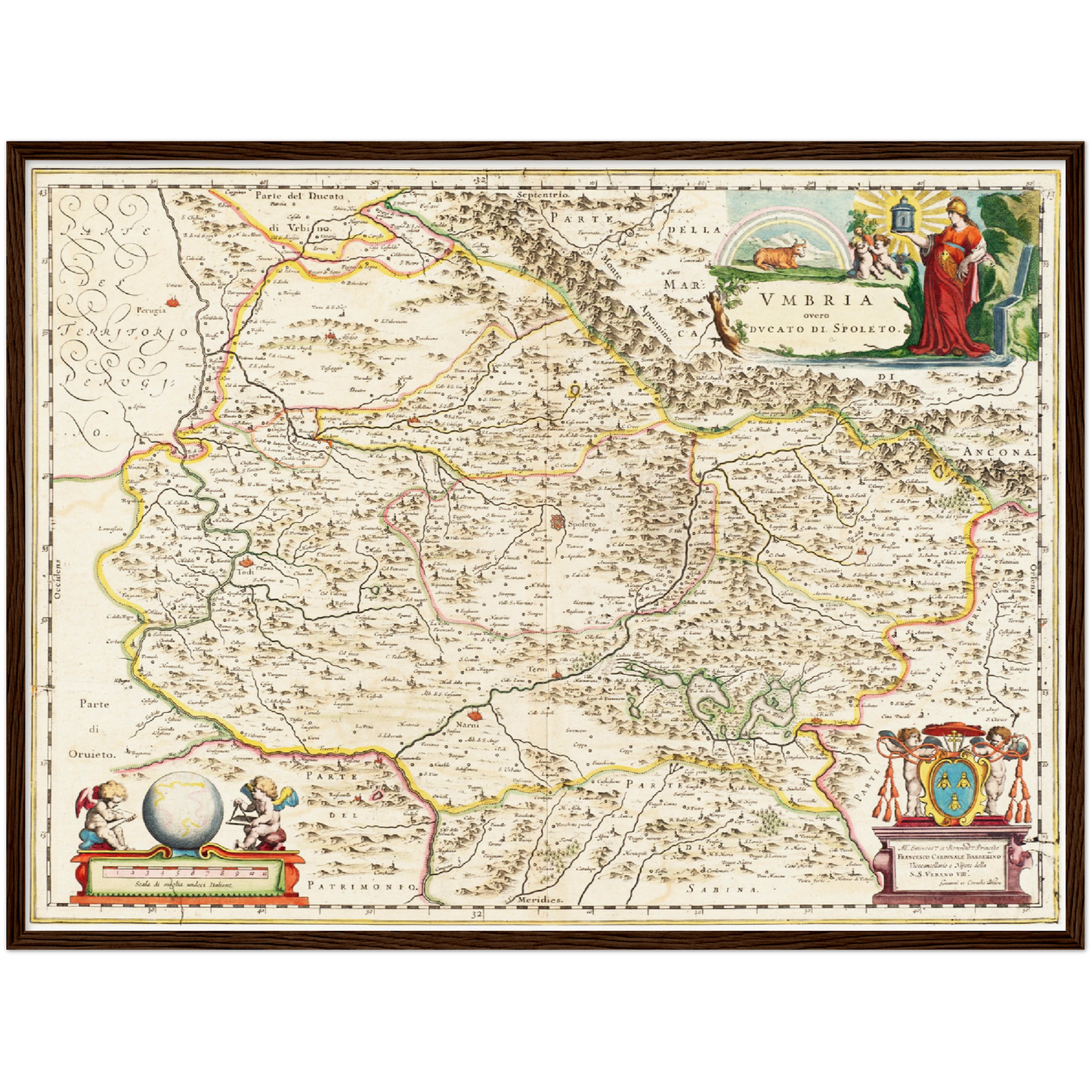 Historische Landkarte Umbrien um 1662