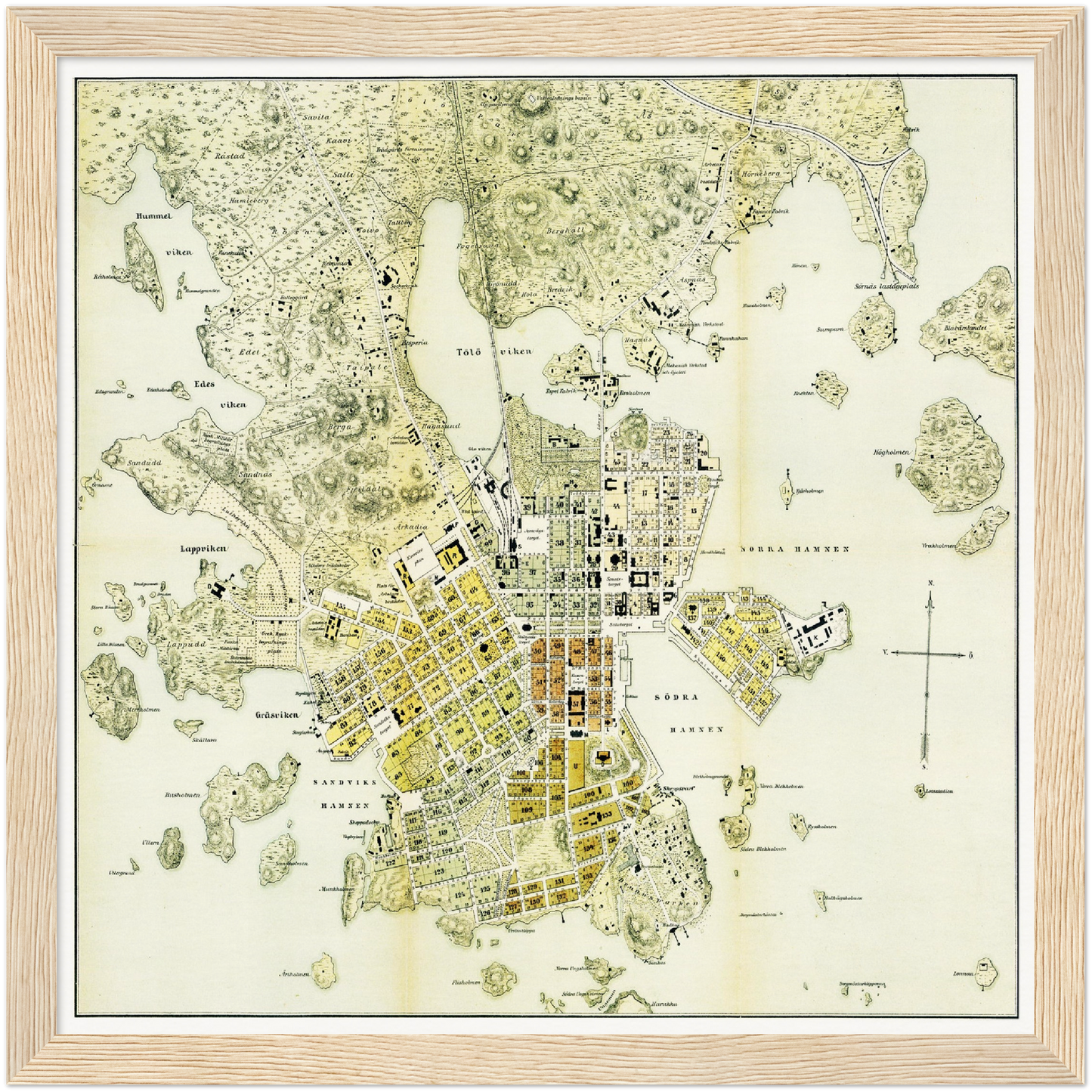 Historical city map  Test product horizontal 3 sizes