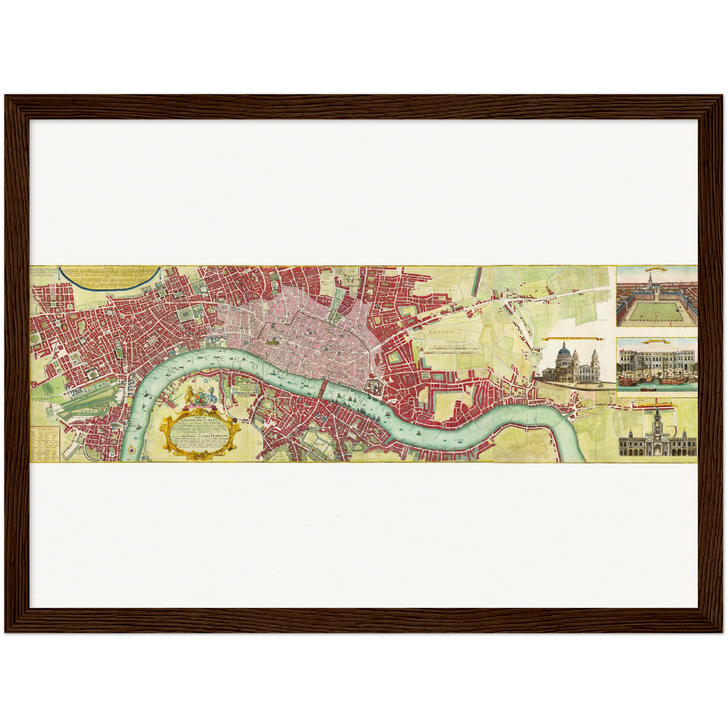 Historischer Stadtplan London um 1736