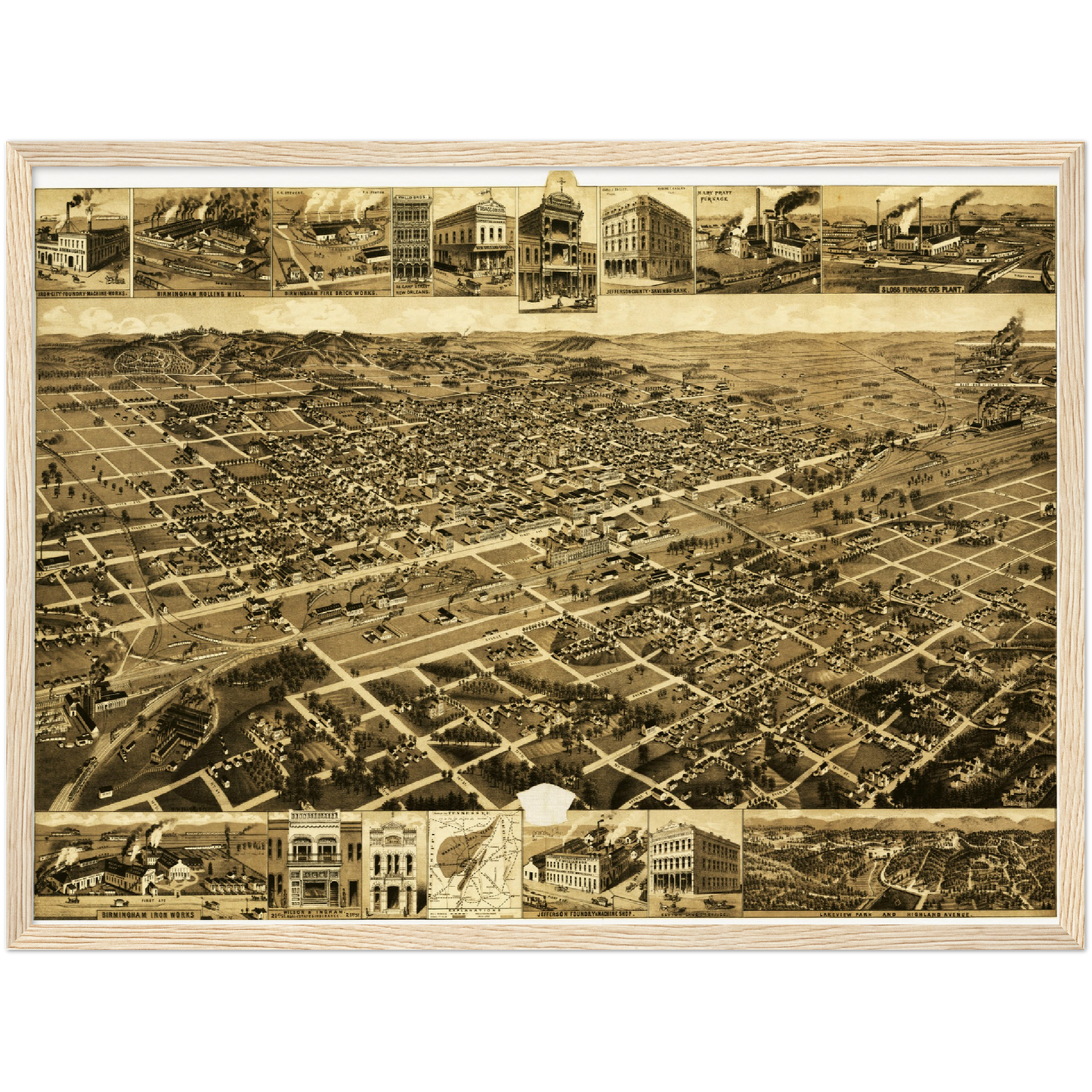 Historical city map  Test product horizontal 3 sizes