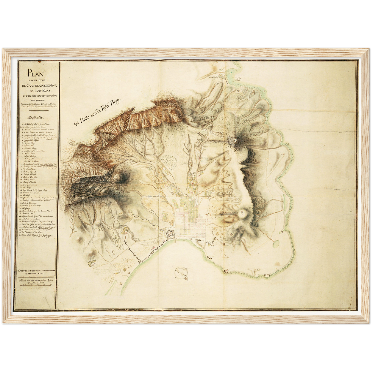 Historischer Stadtplan Kapstadt um 1914