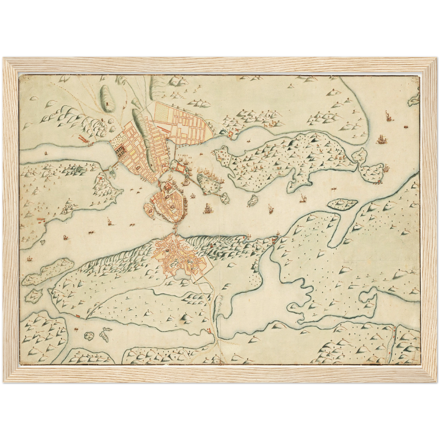 Historical city map  Test product horizontal 3 sizes